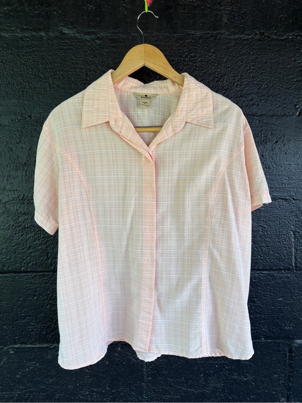 Woolrich Light Peach Classic Short Sleeve Button-Up Shirt